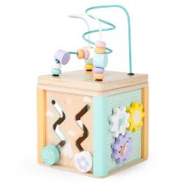   Fa oktató kocka, szortírozó Ecotoys - gyerek játék, tanulás, fejlesztés, fa játék, logikai játék, formák, színek