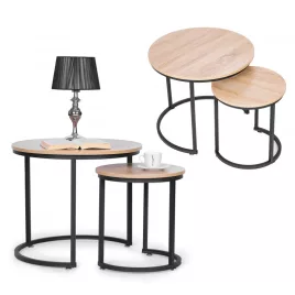 Kerek Loft dizájn kávésasztal szett, 2 db