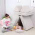 ECOTOYS nagy, összecsukható moduláris gyerekkanapé, 8 puha párnával, szürke