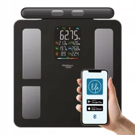   WEBBER analitikus fürdőszobai mérleg 15 paraméterrel Apple Health és Google Fit támogatással