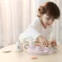 ECOTOYS fa teáskészlet gyerekeknek, csészékkel és kannával, 15 részes