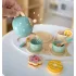 ECOTOYS tea- és kávékészlet sütikkel, csészékkel, teáskannával és tálcával
