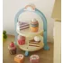 ECOTOYS tea- és kávékészlet sütikkel, csészékkel, teáskannával és tálcával