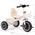 ECOTOYS tricikli csúszásmentes markolattal, csengővel, kosárral, bézs