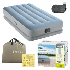   INTEX egyszemélyes felfújható matrac beépített USB elektromos pumpával 191x99x36 cm