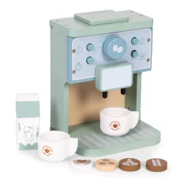   ECOTOYS fa játék kávéfőző barista szett gyerekeknek, 8 részes