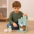 ECOTOYS fa játék kávéfőző barista szett gyerekeknek, 8 részes