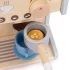 ECOTOYS fa kávéfőző gyerekeknek, 2-in-1 bolti-barista szett, 26 kiegészítővel