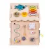 ECOTOYS fa készségfejlesztő busy house gyerekeknek, oktatópanel, XXL, 30 részes