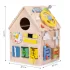 ECOTOYS fa készségfejlesztő busy house gyerekeknek, oktatópanel, XXL, 30 részes