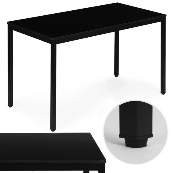 ModernHome étkezőasztal vagy íróasztal 4-5 főre, 120x60 cm, fekete