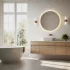 ModernHome kerek LED fürdőszobai falitükör, 80 cm, 3 szín, érintőkapcsolós