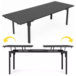   MultiGarden kihúzható kerti asztal 180–240 cm, 12 személyes, acél és HDPE, szürke