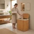 ModernHome bambusz szennyestartó kosár fedéllel, 150 l, 3 rekeszes