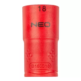   NEO TOOLS Dugókulcs 6-lapú 1/2" 18mm 1000V, szigetelt 25 év garanciával 01-188