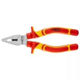   NEO TOOLS Kombinált fogó 1000V, szigetelt, 180mm (7"), CrV, polírozott 25 év garanciával 01-221