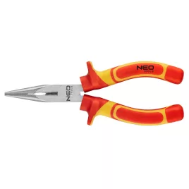   NEO TOOLS Hosszúcsőrű fogó 1000V, szigetelt, 180mm (7"), CrV, polírozott 25 év garanciával 01-224