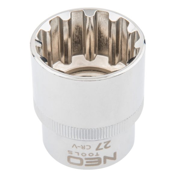 NEO TOOLS Dugókulcs 27mm, 1/2", SPLINE 25 év garanciával 08-597