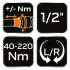 NEO TOOLS Nyomatékkulcs "double - click", 1/2", 40-220Nm 25 év garanciával 08-835