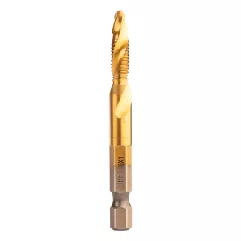  NEO TOOLS Gépi menetfúró, 2az1ben előfúró éllel, HSS-Titán, M6X1mm, hatszög szárral 08-953