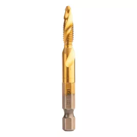   NEO TOOLS Gépi menetfúró, 2az1ben előfúró éllel, HSS-Titán, M6X1mm, hatszög szárral 08-953