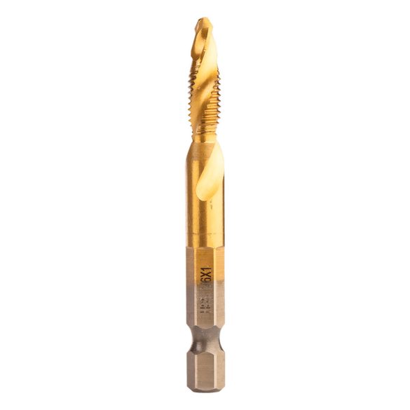 NEO TOOLS Gépi menetfúró, 2az1ben előfúró éllel, HSS-Titán, M6X1mm, hatszög szárral 08-953