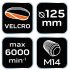 NEO TOOLS Hordozó korong 125mm polírkoronghoz 130x150mm, tépőzáras 08-968