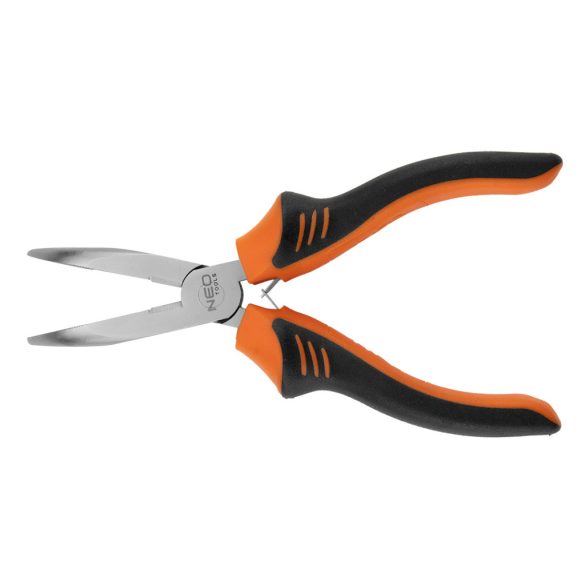 NEO TOOLS Hosszúcsőrű fogó, hajlított 180mm 25 év garanciával 01-255