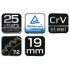 NEO TOOLS Racsnis csillag-villáskulcs 19mm 25 év garanciával 09-068