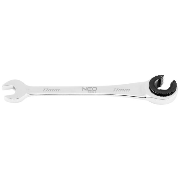 NEO TOOLS Racsnis csillag-villáskulcs, félig nyitott, 11mm 25 év garanciával 09-258
