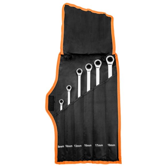 NEO TOOLS Racsnis hosszú csillagkulcs készlet 6db, 8-19mm 09-370