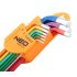 NEO TOOLS Imbuszkulcs készlet 9db hosszú 1.5-10mm, színes 25 év garanciával 09-512