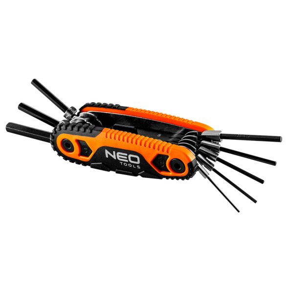 NEO TOOLS IMBUSZKULCS KÉSZLET, összecsukható 1.5, 2, 2.5, 3, 4, 5, 6, 8mm, 8 részes 25 év garanciával 09-571