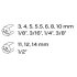 NEO TOOLS Törtcsavar-kihajtó készlet, 1/2", 15db, 3-14mm (M6-M24) 25 év garanciával 09-607