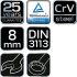 NEO TOOLS Csillag-villáskulcs 8x120mm, CrV, DIN3113 25 év garanciával 09-708