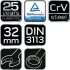 NEO TOOLS Csillag-villáskulcs 32x360mm, CrV, DIN3113 25 év garanciával 09-732