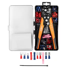   NEO TOOLS Kábelcsupaszító fogó, automata 200mm + csatlakozók 230db 01-542