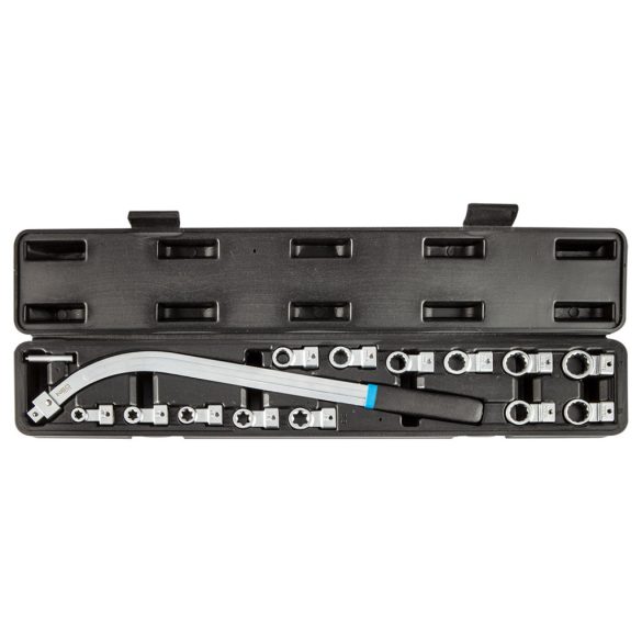 NEO TOOLS Feszítőgörgő kulcs cserélhető fejekkel, 15db 11-169