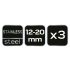 NEO TOOLS Tömlőbilincs 12-20/9mm, W4, 3db 11-402