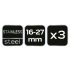 NEO TOOLS Tömlőbilincs 16-27/9mm, W4, 3db 11-403
