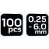NEO TOOLS Érvéghüvely készlet, szigetelt 100db-os (0.25 - 6.0mm) 11-969
