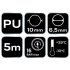 NEO TOOLS Pneumatikus spiráltömlő, 6,5x10mm x 5m, PU 12-070-1