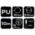 NEO TOOLS Pneumatikus spiráltömlő, 6,5x10mm x 10m, PU 12-071-1