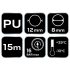 NEO TOOLS Pneumatikus spiráltömlő, 8,0x12mm x 15m, PU 12-076-1