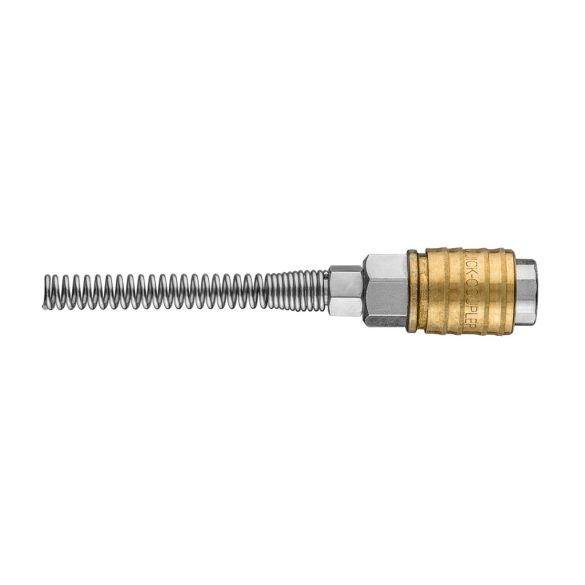 NEO TOOLS Pneumatikus gyorscsatlakozó, tömlővéges, védőrugós 4mm 12-600