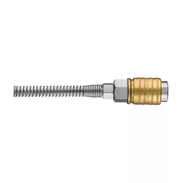 NEO TOOLS Pneumatikus gyorscsatlakozó, tömlővéges, védőrugós 4mm 12-600