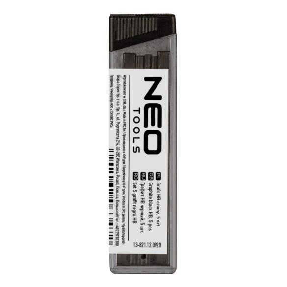 NEO TOOLS Ácsceruza betét fekete HB, 5db, 13-810-hez, 13-815-höz 13-821