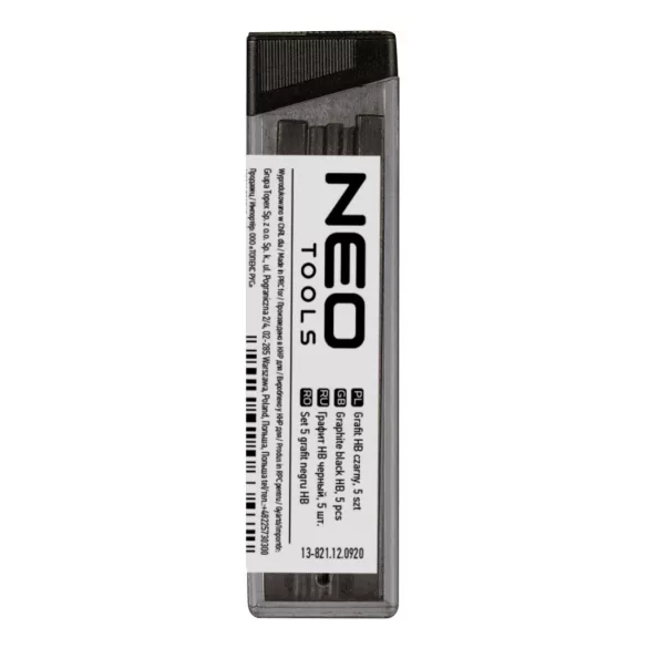 NEO TOOLS Ácsceruza betét fekete HB, 5db, 13-810-hez, 13-815-höz 13-821