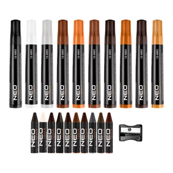 NEO TOOLS Bútorjavító filc és kréta készlet 21db-os 13-880