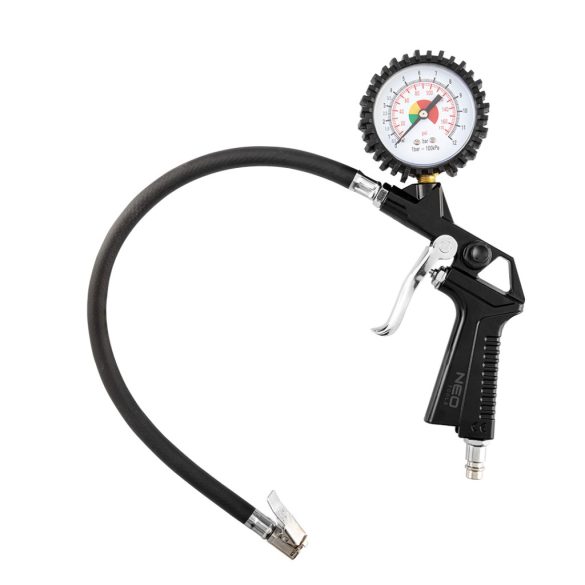 NEO TOOLS Pneumatikus kerékfúvó pisztoly, nyomásmérővel 63mm 14-714
